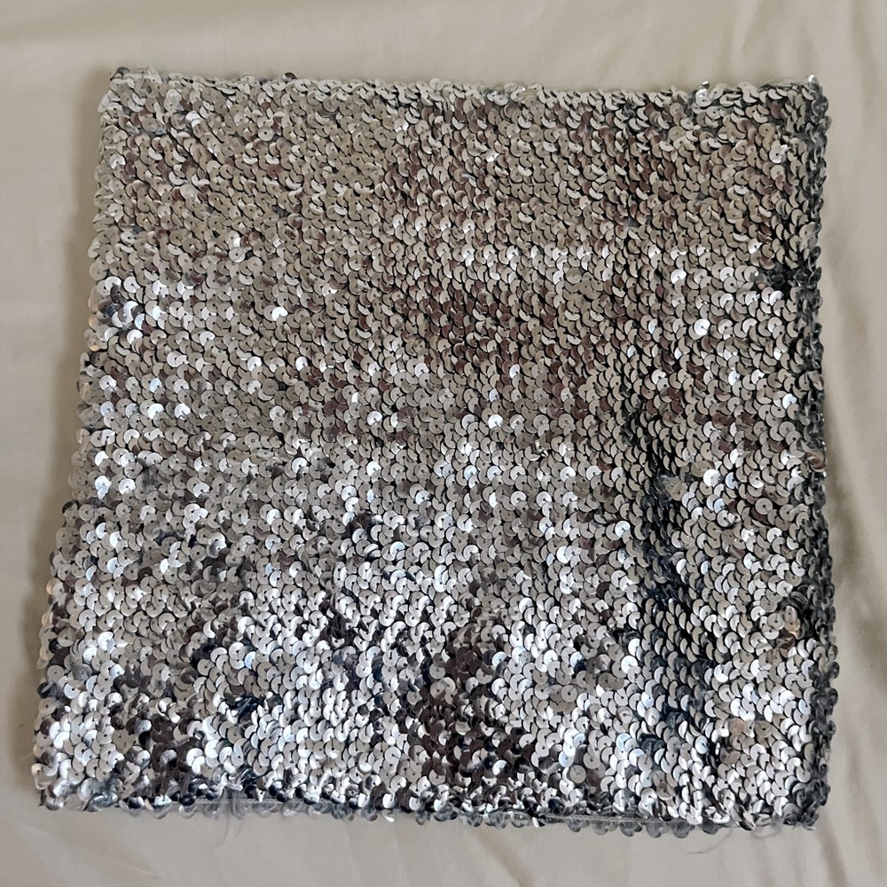 Sequin silver tube top